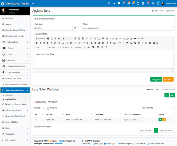 Note interne - Workflow